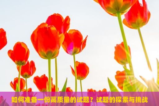 如何准备一份高质量的试题？试题的探索与挑战