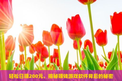 轻松日赚200元，揭秘赚钱游戏软件背后的秘密