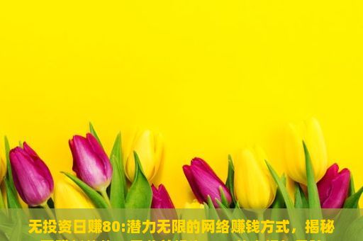 无投资日赚80:潜力无限的网络赚钱方式，揭秘网赚新趋势，日收益投资APP的真相与风险