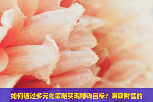 如何通过多元化策略实现赚钱目标？赚取财富的艺术与方法