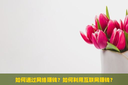 如何通过网络赚钱？如何利用互联网赚钱？