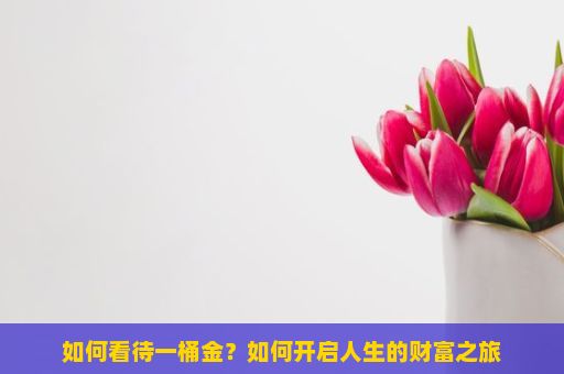 如何看待一桶金？如何开启人生的财富之旅