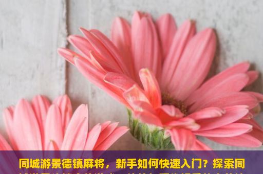 同城游景德镇麻将，新手如何快速入门？探索同城游景德镇麻将游戏，传统与现代娱乐的完美结合