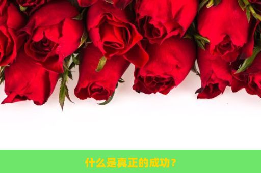 什么是真正的成功？