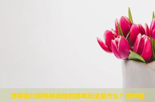 吉祥四川麻将移动版的游戏玩法是什么？吉祥四川麻将移动版游戏玩法详解