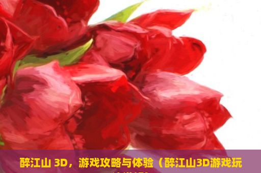 醉江山 3D，游戏攻略与体验（醉江山3D游戏玩法详解）